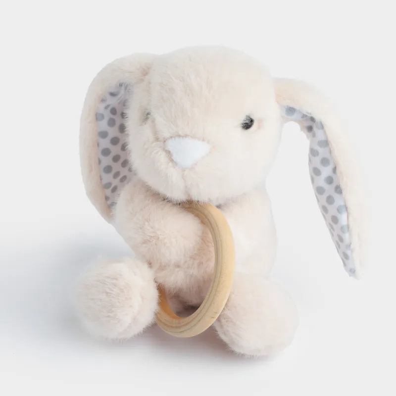 Игрушка-погремушка, 23 см, мягкая, Зайка с кольцом, Rabbit, image-1