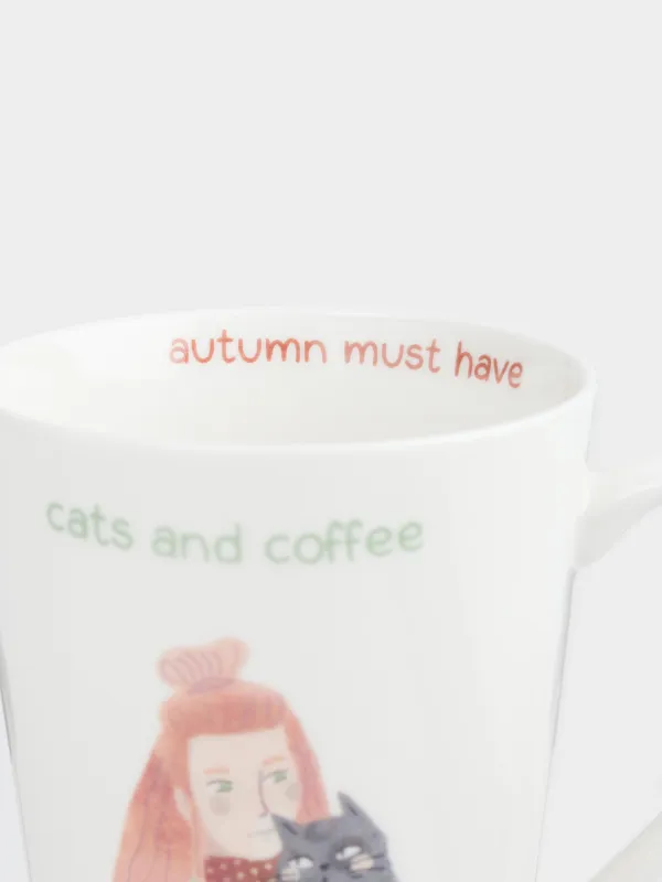 Саптыаяқ, 420 мл, фарфор N, ақ, Қыз бен мысық, Girls, image-4