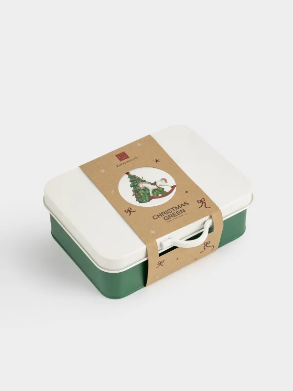 Сақтау ыдысы, 22х15 см, 2 л, металл, тікбұрышты, Жылқысы бар шырша, Christmas green, image-7