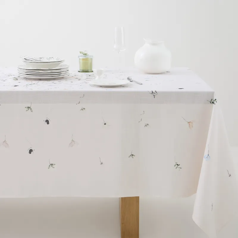 Дастархан, 160х160 см, полиэстер, сүт түстес, Көктемгі гүлдер, Flowery