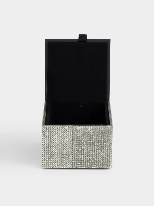 Шкатулка для украшений, 9х9 см, стекло, Серебристые кристаллы, Glossy crystal, image-2