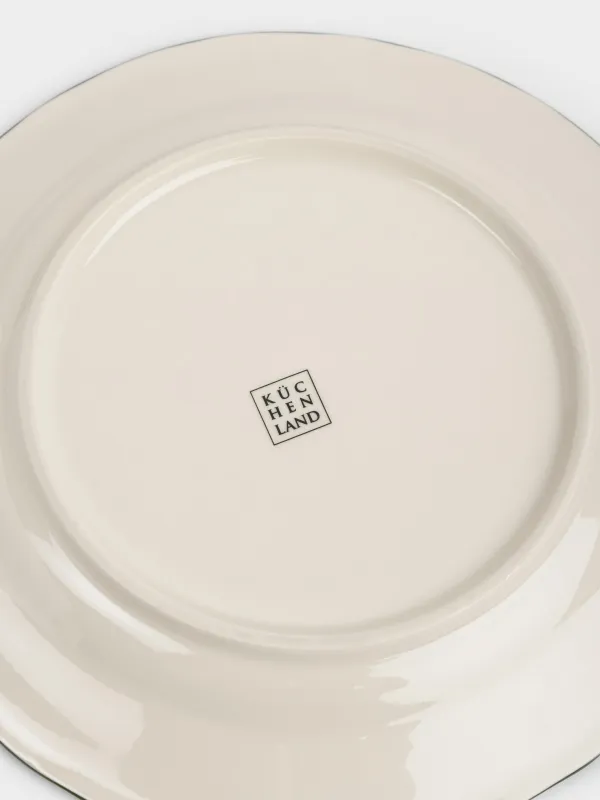 Тарелка закусочная, 22 см, фарфор P, молочная, Зеленые цветы, Green lace, image-4