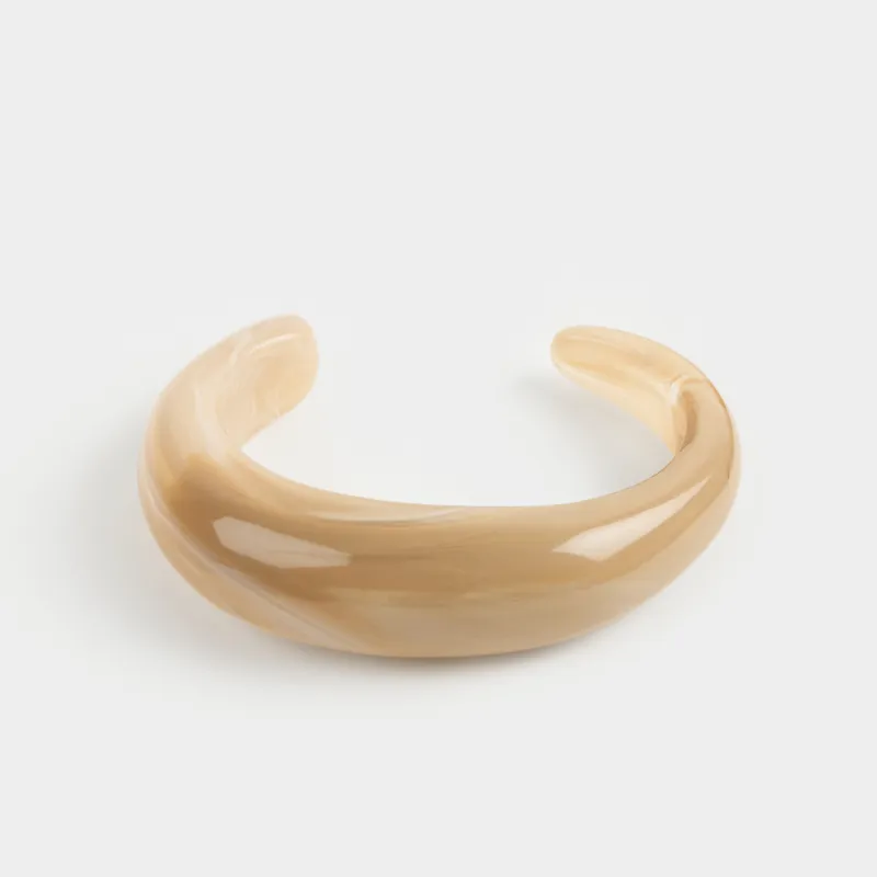 Браслет, 8 см, смола, коричневый, Mineral