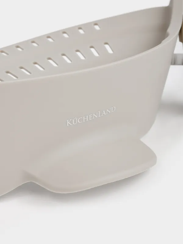 Табаға арналған дуршлаг-саптама, 23 см, қысқыштарда, пластик, сұр-қоңыр, Soft kitchen, image-3