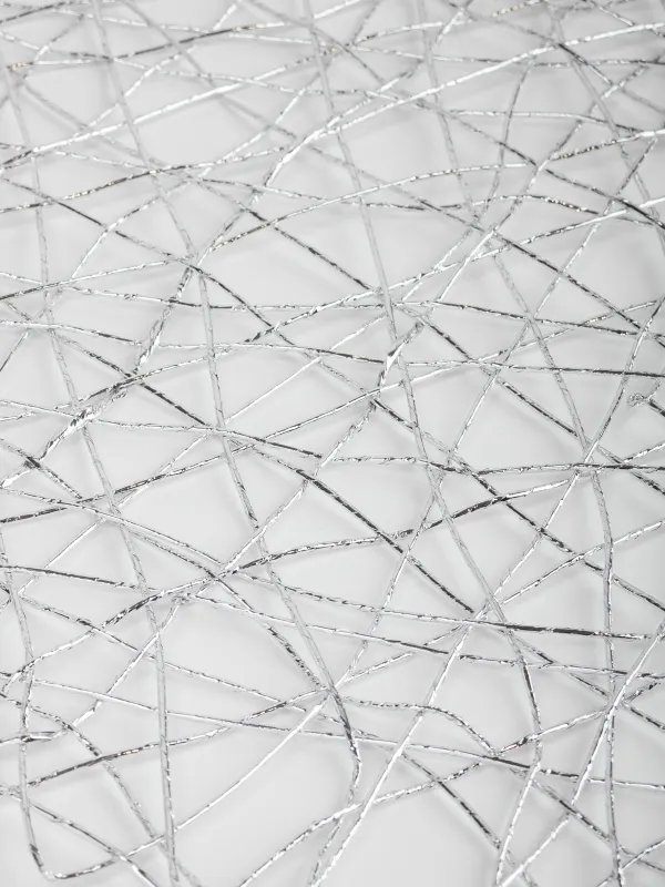 Салфетка под приборы, 38 см, ПЭТ, круглая, серебристая, Паутинка, Azhur Grid, image-4