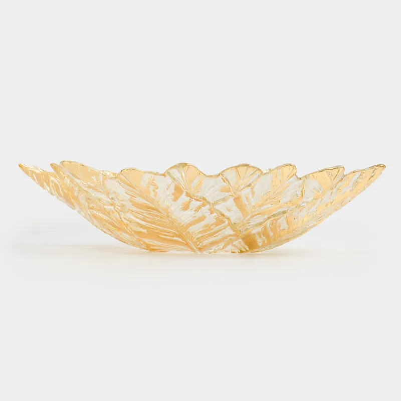 Жеміс вазасы, 31х7 см, шыны, алтын, Гүл, Fleur, image-1