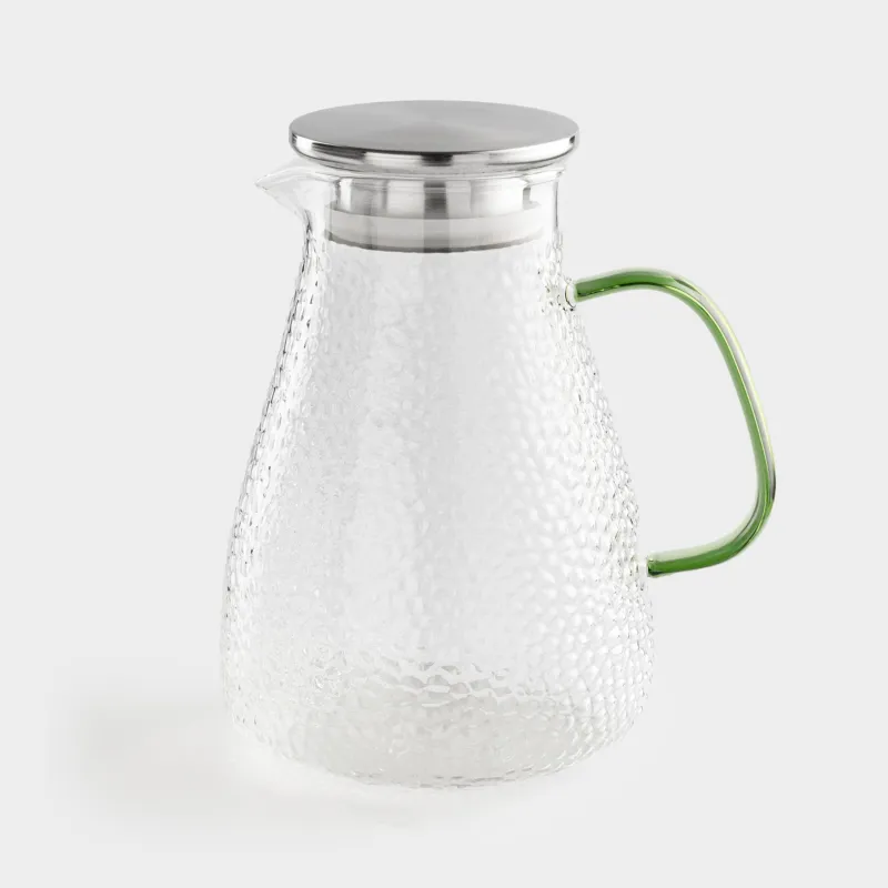 Құмыра, 1,7 л, сүзгіш қақпағы бар, болат құйылған шыны, жасыл тұтқасы бар, Dawned