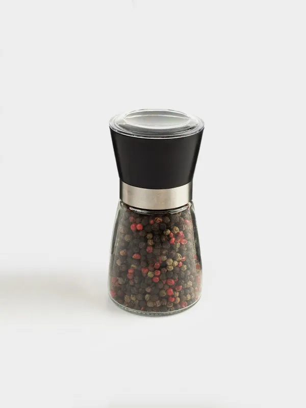 Мельница для специй 13 см, механическая, стекло, Три перца, Seasoning BBQ, image-0