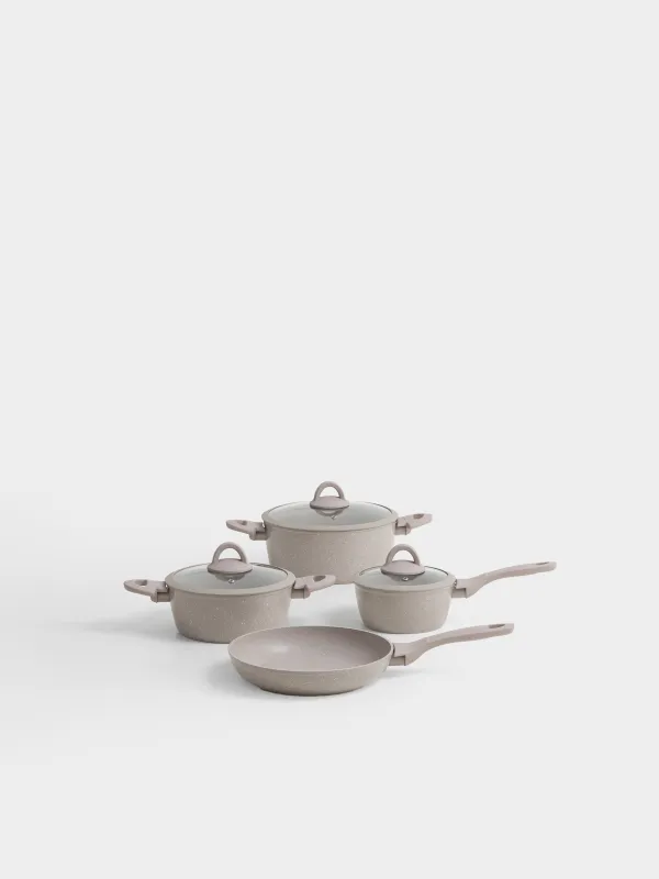 Набор посуды, 4 пр, с покрытием, алюминий, серый, Ginelli, image-0