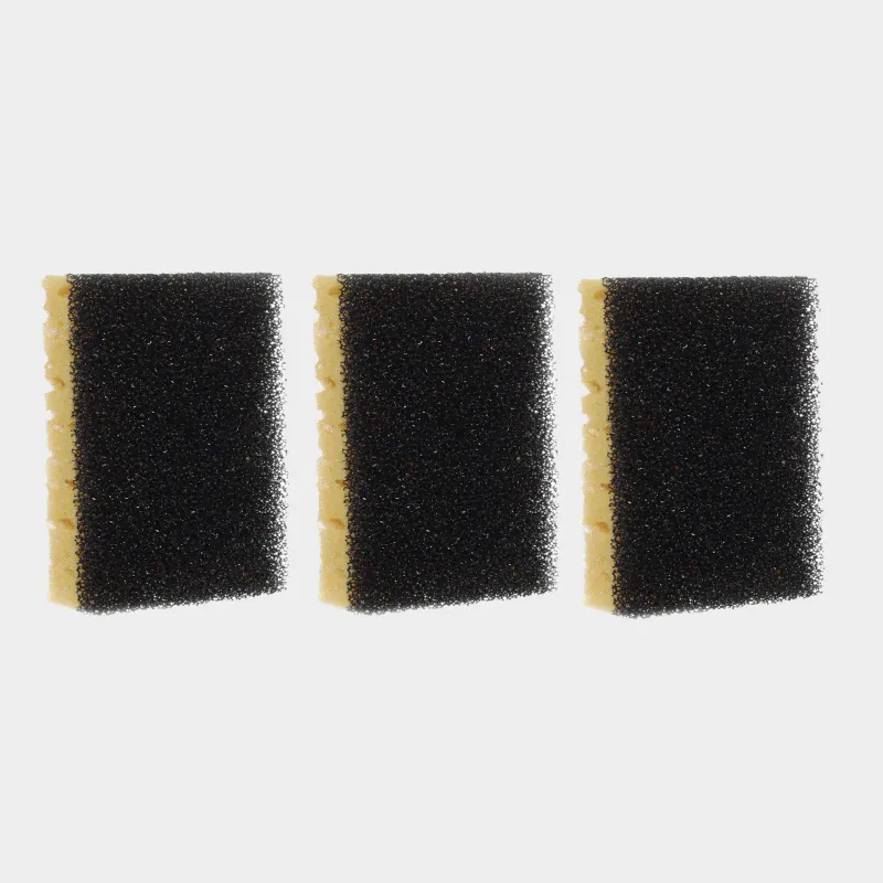 Ыдыс жууға арналған Губка, 10x7 см, 3 дана, көбік/абразивті, қара және сары, Black clean