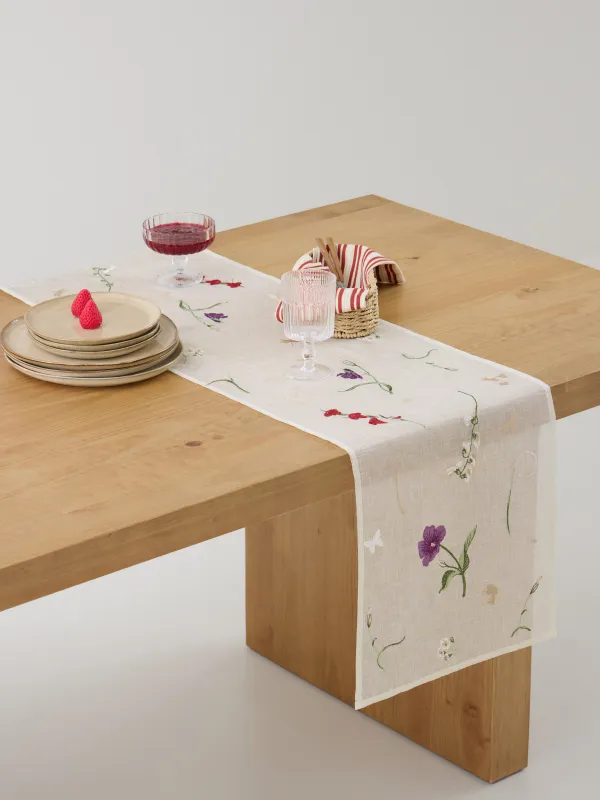 Дорожка настольная, 40х160 см, Цветы, Curiosity flower, image-5