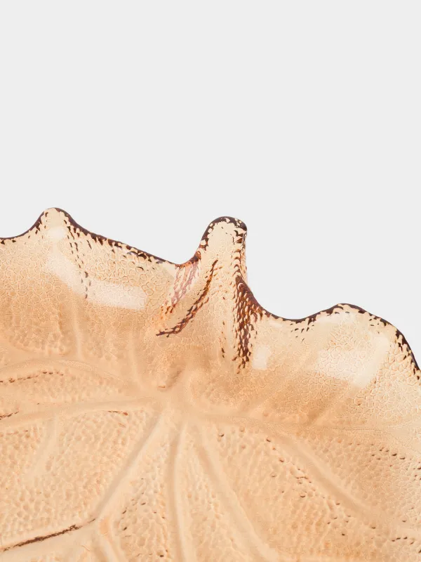 Блюдо, 25x24х4см, стекло, коричневое, Кленовый лист, Leaves, image-3