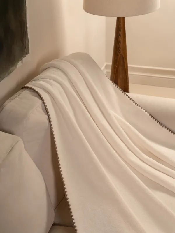 Жамылғы, 130х170 см, екі жақты, букле/фланель, сүт түстес, Curly, image-5