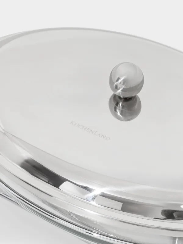 Жылытылатын ыдыс, 42х24 см, шыны Т/болат, сопақ, Classic, image-7