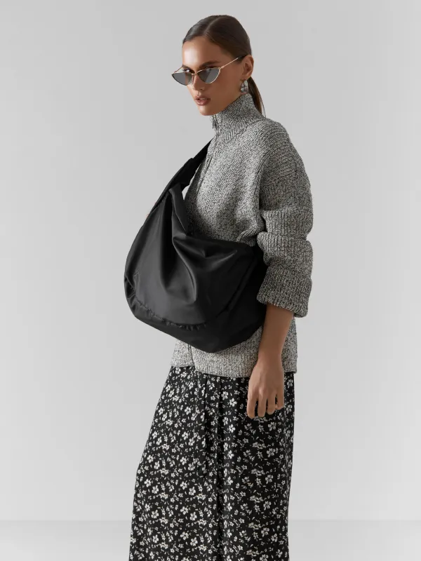 Сөмке, 24х40 см, реттелетін бауы бар, полиэстер, қара, Basic, image-6