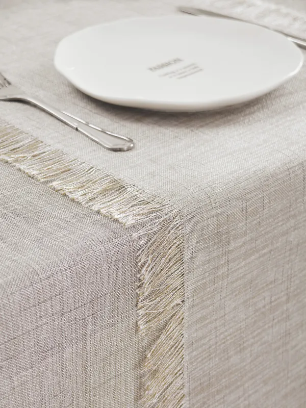 Үстел төсеніші, 40х160 см, шашағы бар, полиэстер, сұр меланж, Beverin, image-4