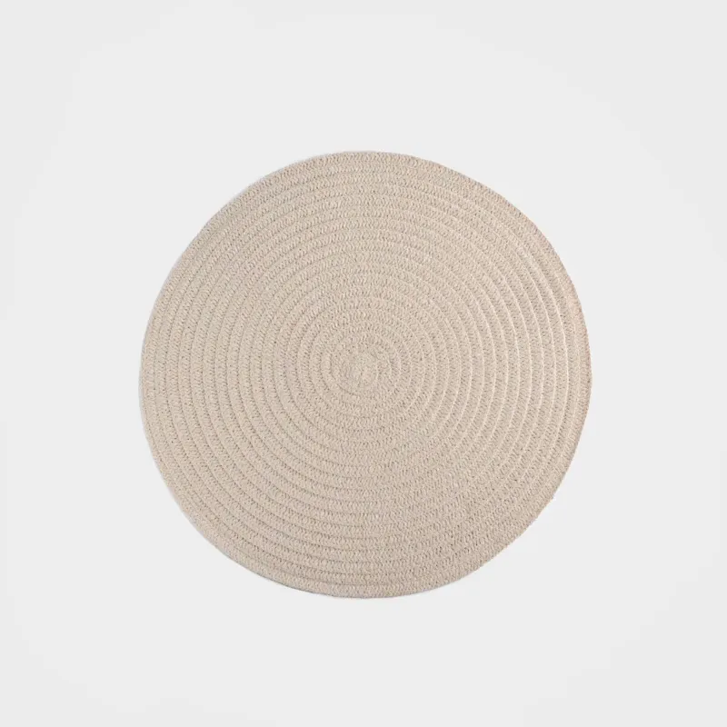 Салфетка под приборы, 38 см, шенилл, круглая, песочная, Chenill