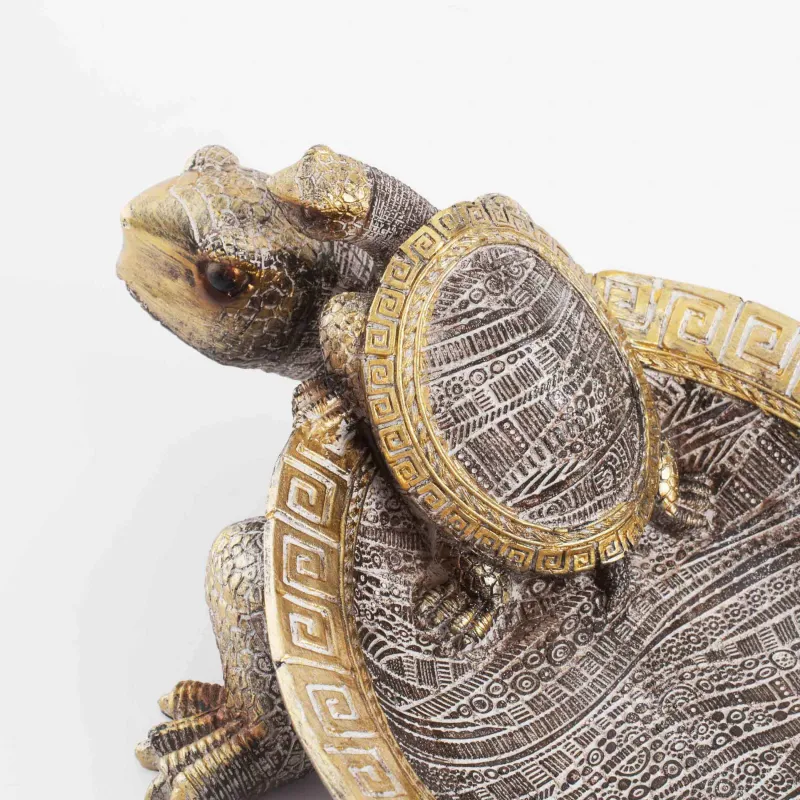 Блюдо декоративное, 28х21 см, полирезин, золотисто-серебристое, Черепахи, Paradise island, image-5