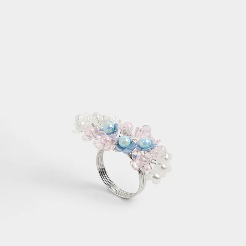 Кольцо для салфеток, 9 см, пластик/металл, серебристое, Цветы, Breath spring