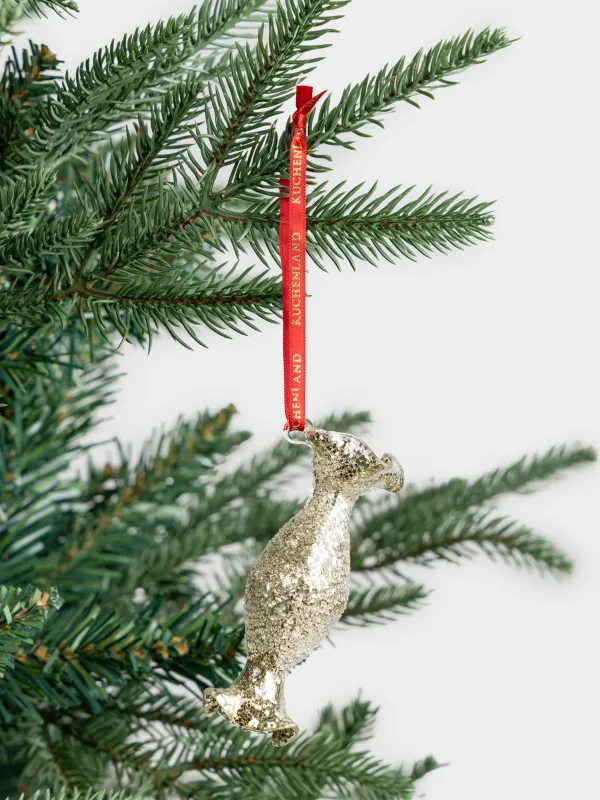 Шырша ойыншығы, 9 см, шыны, жылтырақтары бар, қызыл, Кәмпит, Figure sparkle, image-2