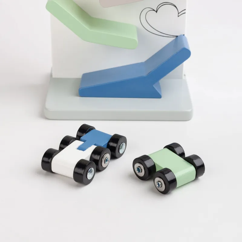 Ойыншық, 27 см, ағаш, Көліктері бар жарыс жолы, Kiddy, image-3