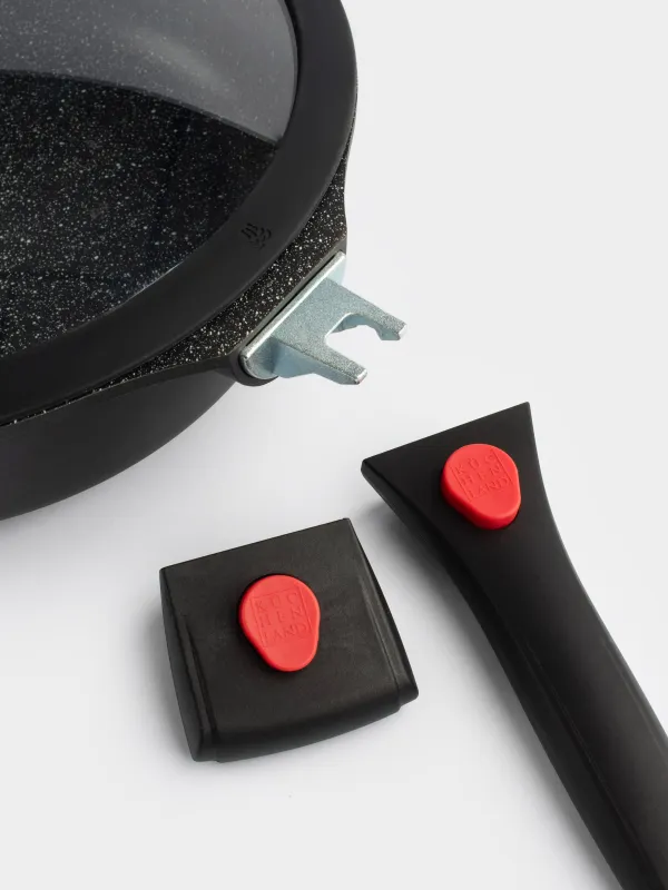 Қуыруға арналған таба, 28 см, қақпағы бар, 3 алынбалы тұтқалар, қапталған, алюминий, Solution Red 2, image-7