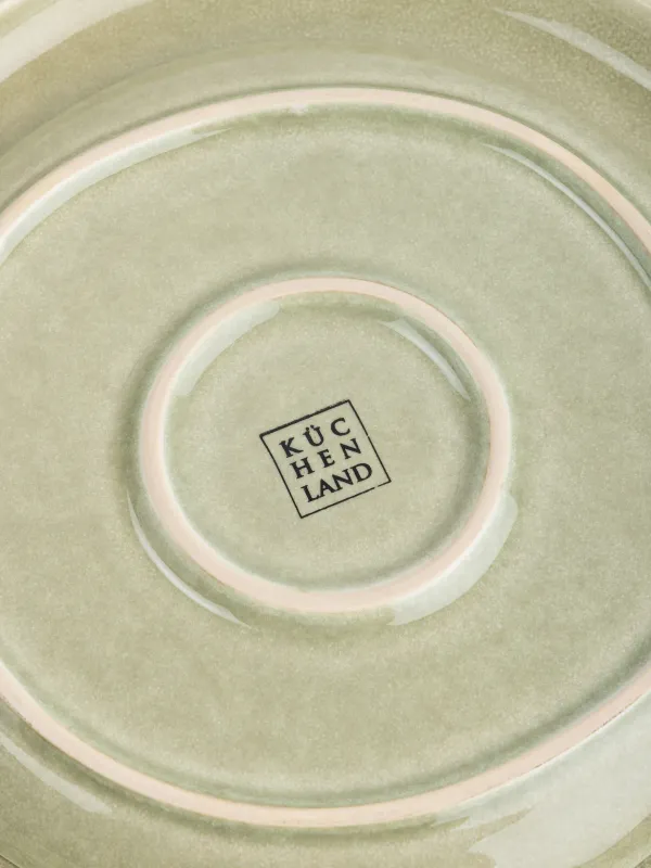 Сервиз обеденный, 6 перс, 18 пр, керамика R, зеленый, Неровный край, Riveso green, image-4