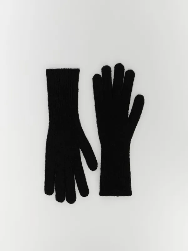 Перчатки женские, единый размер, акрил/полиэстер/нейлон, черные, Knitting, image-0