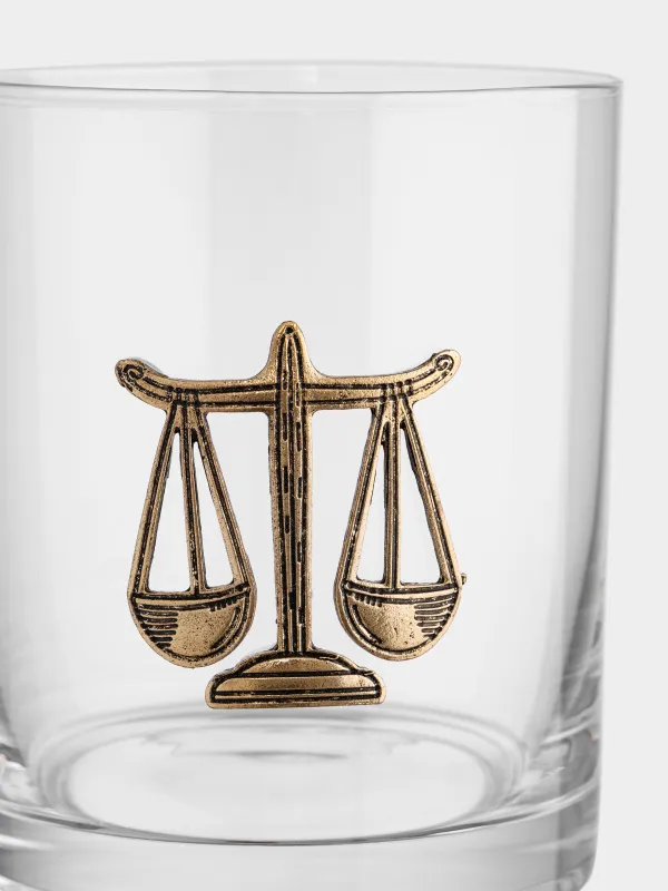Виски стақаны, 10 см, 340 мл, шыны/металл, алтын түстес, Таразы, Zodiac, image-1