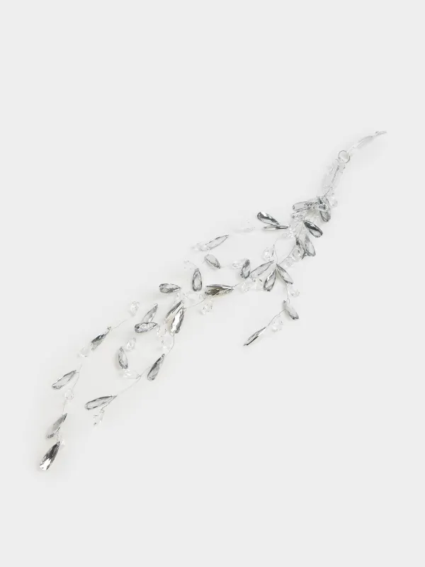 Сәндік әшекей, 48 см, аспалы, акрил/металл, күміс, Кристалдар, Crystal decor, image-3