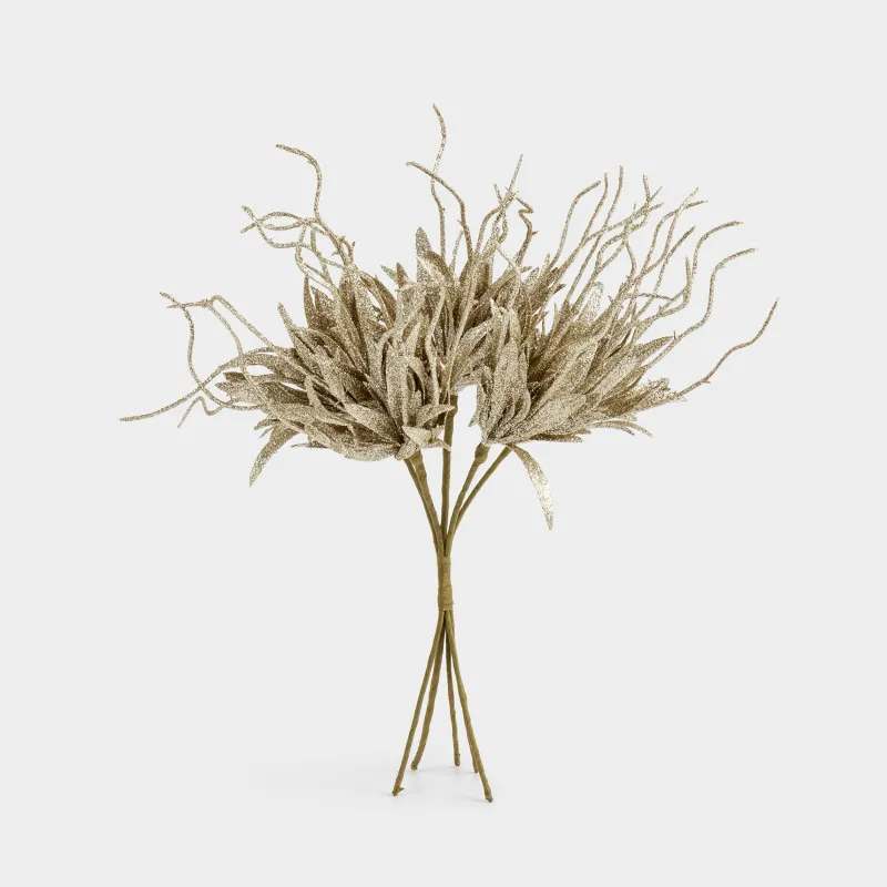 Сәндік бұтақ, 30 см, пластик/қағаз, шампан, Гүлдер, Sparkle decor