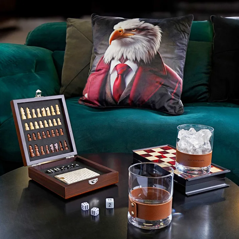 Стакан для виски, 10 см, 390 мл, 2 шт, стекло/искусственная кожа, Clear devo, image-5