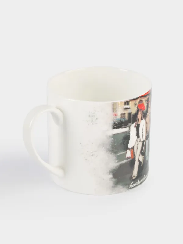 Кружка, 500 мл, фарфор F, Девушки с покупками, Christmas city, image-2