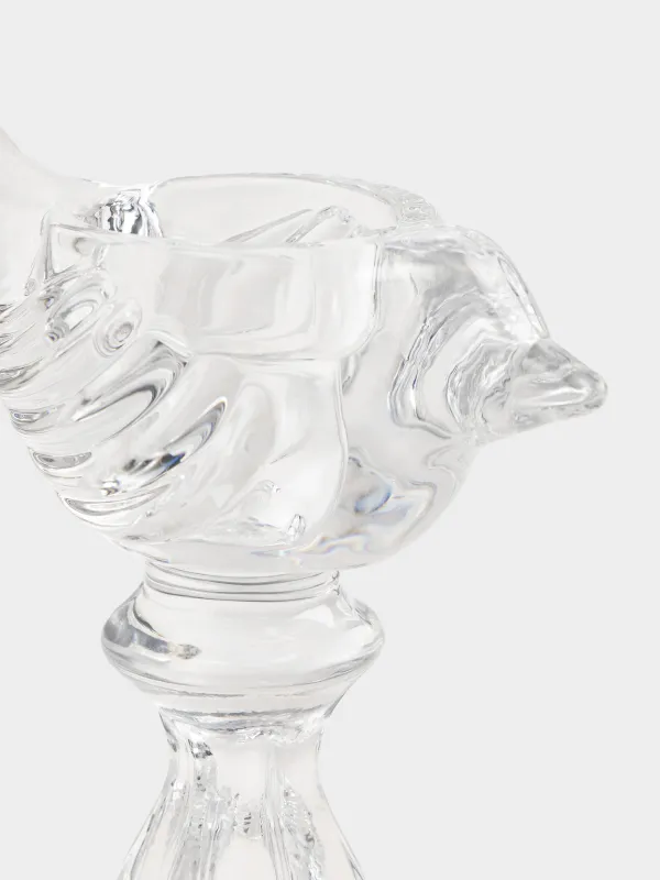 Шам ұстағыш, 19 см, шай/жіңішке шамға арналған, аяқты, шыны Р, Құс, Құстар, image-3