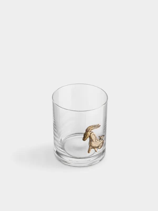 Виски стақаны, 10 см, 340 мл, шыны/металл, алтын түстес, Тауешкі, Zodiac, image-2