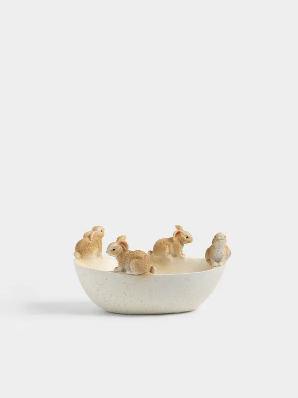 Блюдо декоративное, 18х13х9 см, Кролики, Easter lace, image-0