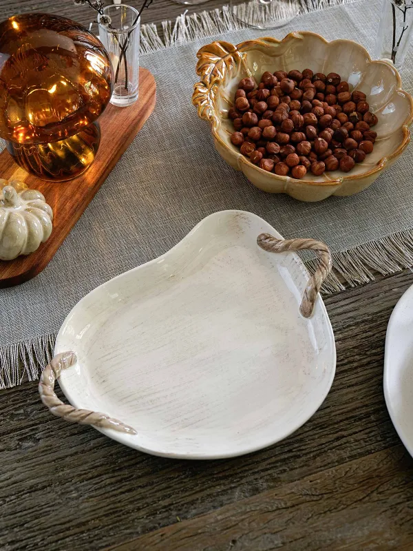 Ыдыс, 29х24х4 см, тұтқалары бар, керамика, жасыл, Жапырақтар, Forest symphony, image-4