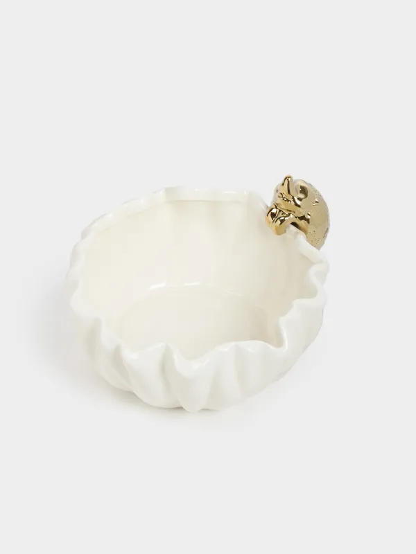 Салатник, 16х6 см, 580 мл, керамика, молочно-золотистый, Еж, Golden glow, image-1