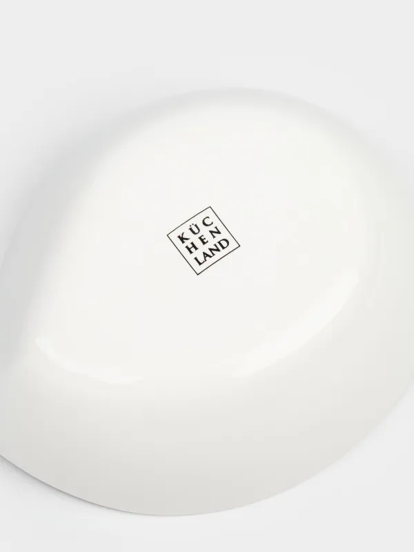 Салат ыдысы, 15х12х5 см, 380 мл, фарфор Р, ақ, Жапырақ, Blomblad, image-4