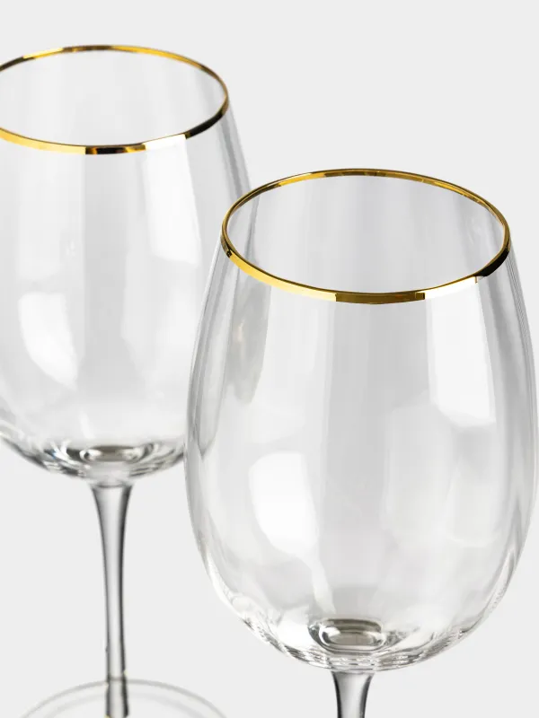 Шарап бокалы, 470 мл, 2 дана, шыны Р, алтын жиегі бар, Filo R gold, image-3