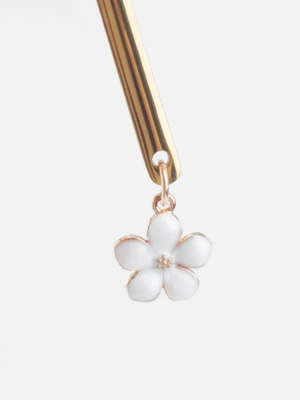 Десерт қасық, 14 см, 2 дана, болат, алтын, гүл, Bloome, image-3