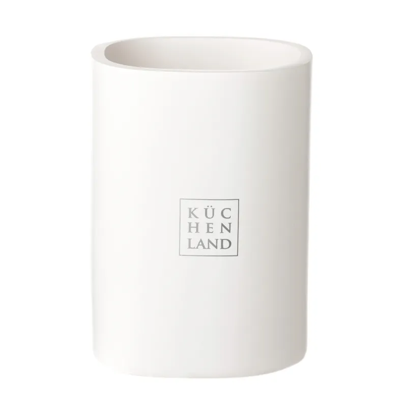 Стакан для ванной комнаты, 11 см, полирезин, белый, Vesta