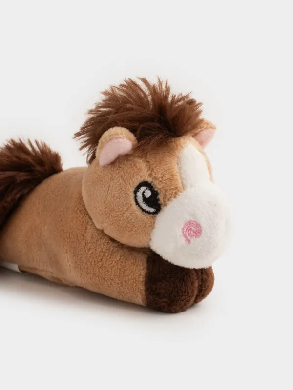 Магнит, 13 см, жұмсақ, полиэстер, сарғылт-қоңыр, Жылқы, Horse cute, image-4