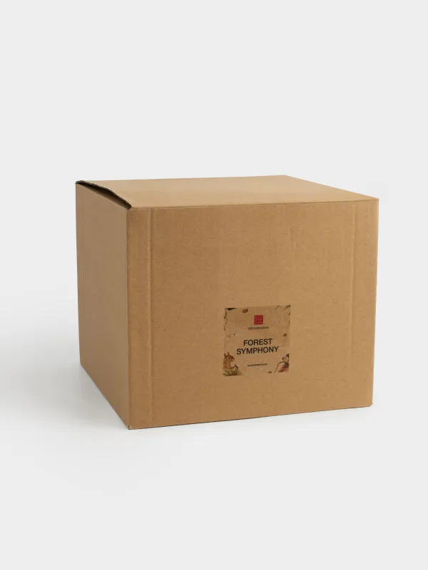 Конфетница, 19х14 см, керамика D, оранжевая, Еж и белка на тыкве, Forest symphony, image-7