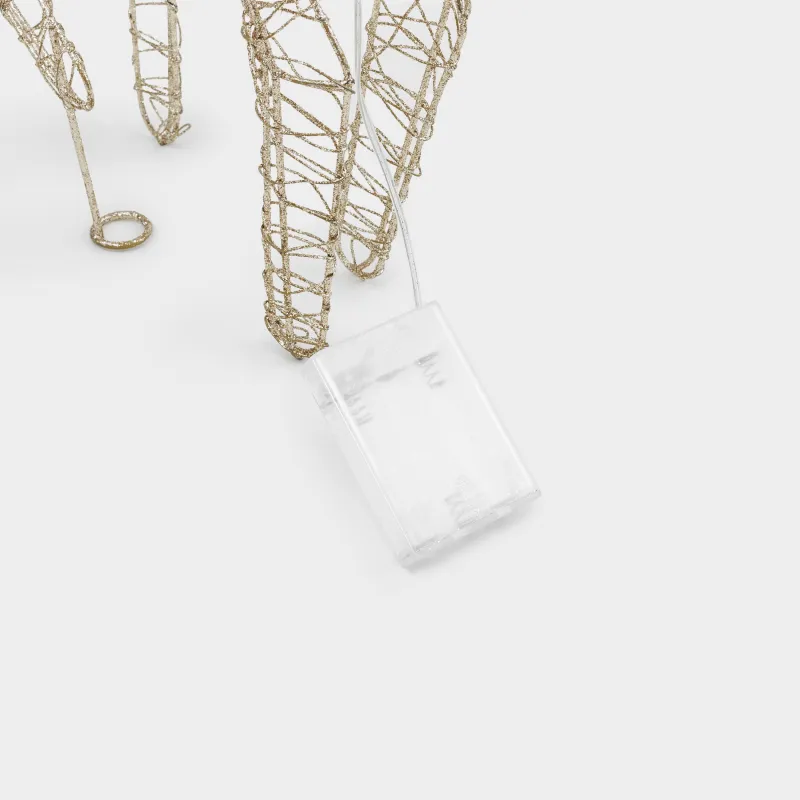 Мүсінше, жарықтандырылған, 51 см, металл, алтын түстес, Банты бар бұғы, Deer sparks, image-6