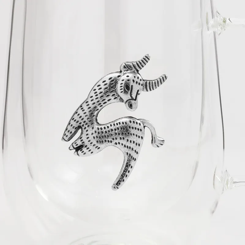 Саптыаяқ, 350 мл, металлдан жасалған шыны, күміс, Торпақ, Air zodiac, image-4