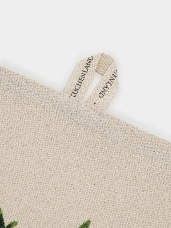 Полотенце кухонное, 40х60 см, хлопок, бежевое, Цветы и листья, Meadow, image-5