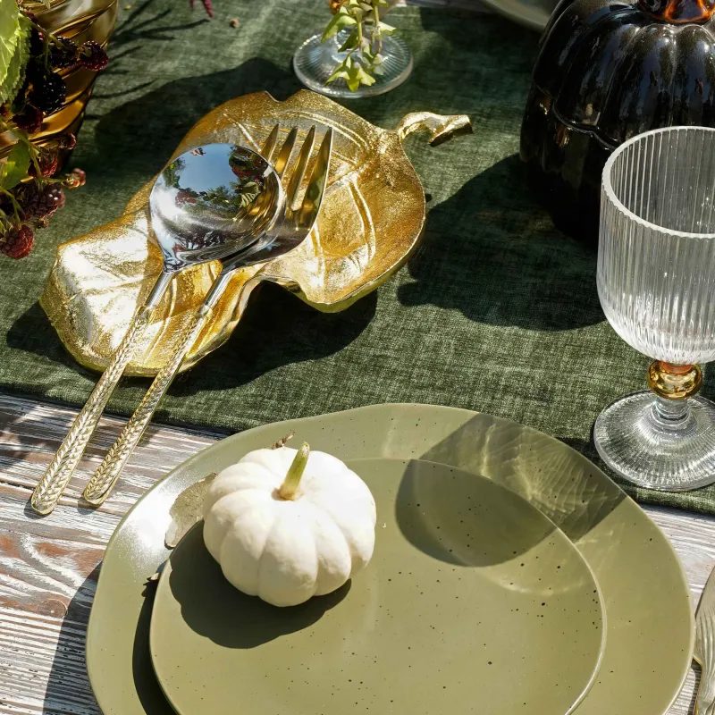 Салат салуға арналған құрылғылар, 26 см, 2 зат, қасық/шанышқы, болат, алтын, масақ, Harvest, image-6