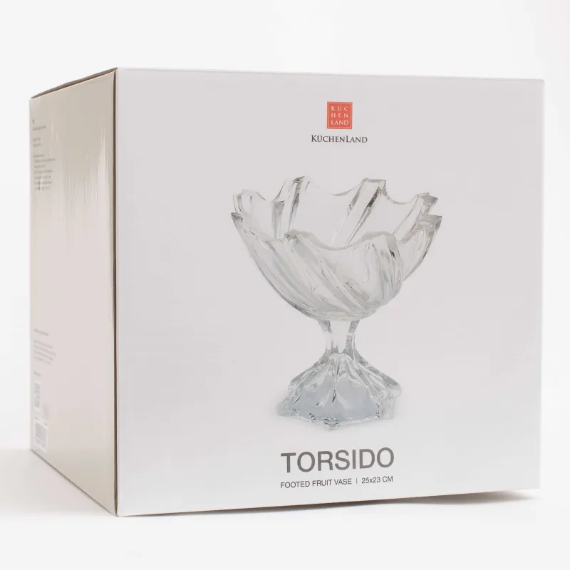 Жеміс вазасы, 25х23 см, аяғы, Шыны Р, Торсидо, image-5