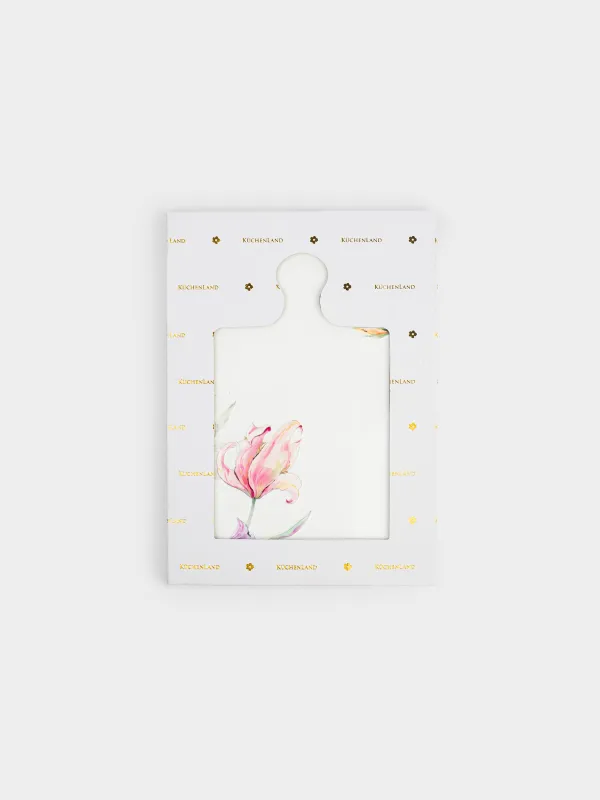 Ыстыққа арналған тұғыр, 17х24 см, тұтқасы бар, керамика/тығын, ақ, Гүлдер, Night flower, image-5